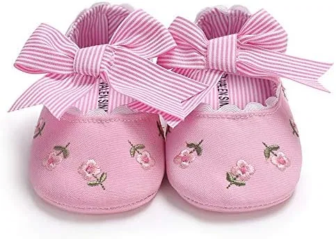 Детские туфли Мэри Джейн для девочек с вышивкой Purepips, Pink — фото 4