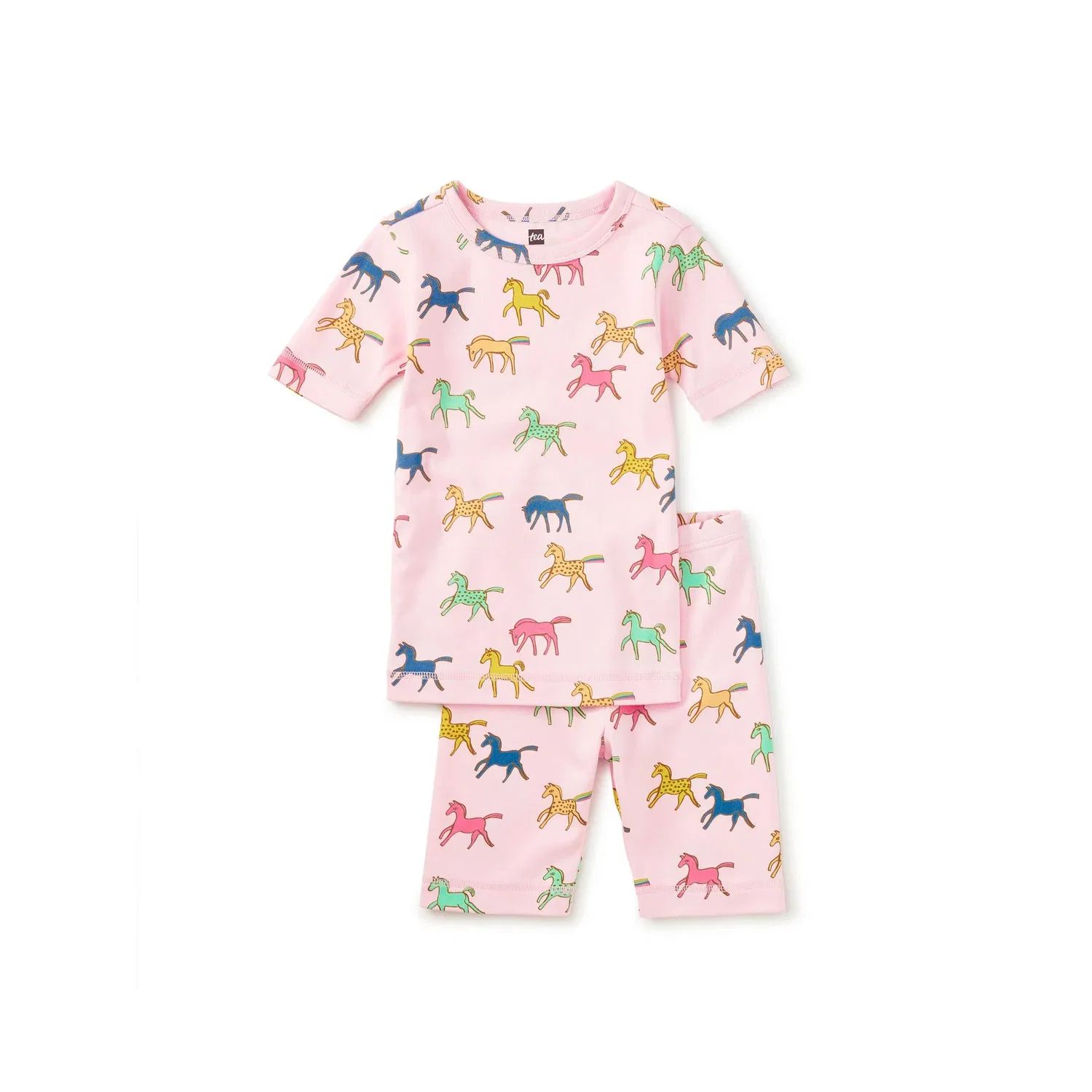 Детский комплект пижамы с коротким рукавом In Your Dreams Pajama Set Tea Collection, Rainbow Ponies