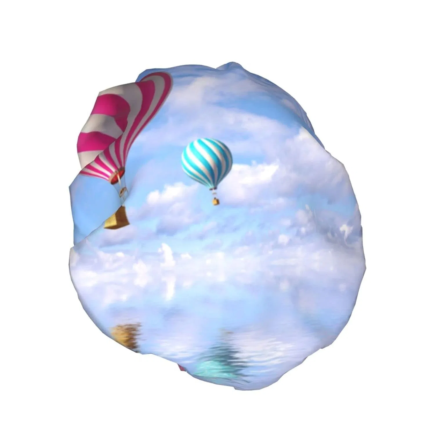 Шапочка для душа Double Layer Waterproof with Elastic Band, UNIOND, Hot Air Balloon Over The Sea — фото 2