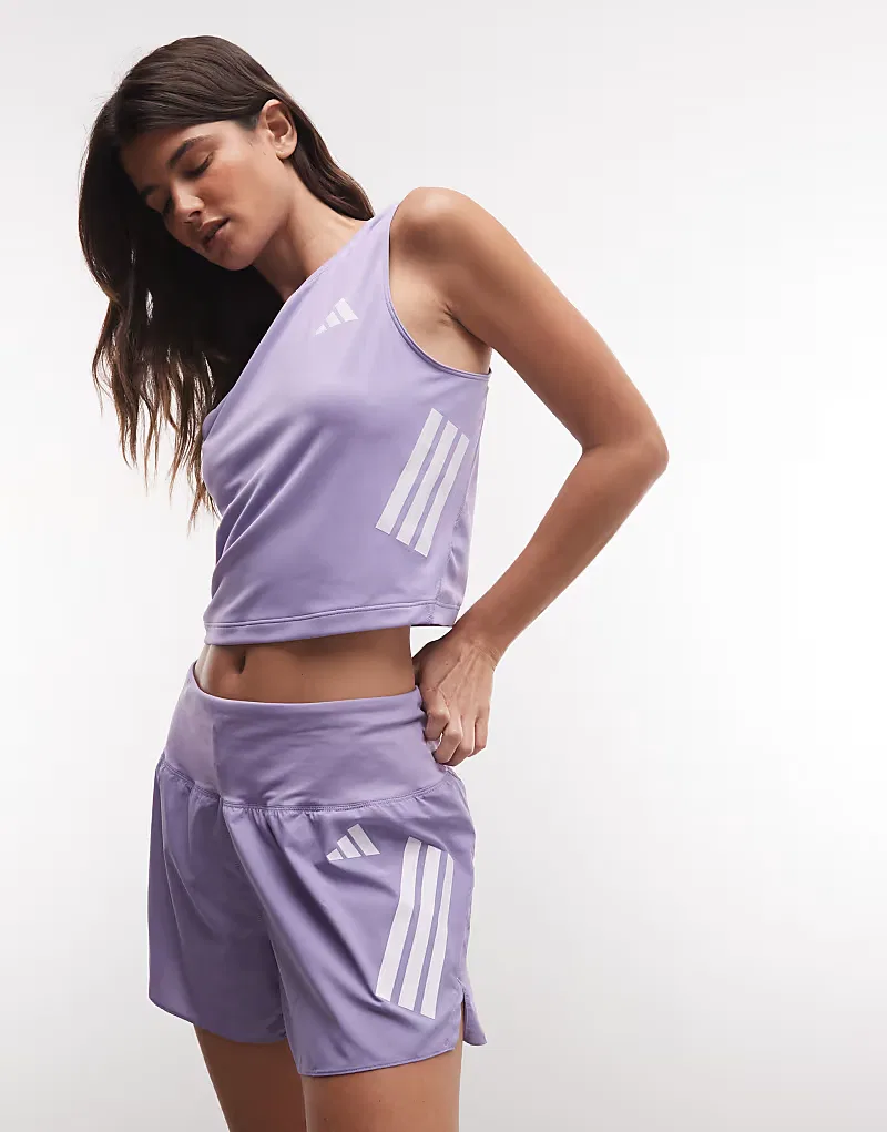 Беговые шорты Adidas ADI365 сиреневого — фото 2