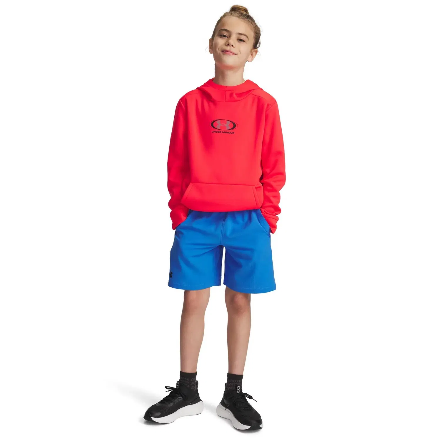 Детские шорты для мальчиков с быстросохнущей тканью Vanish Shorts Under Armour, Konigsblau Schwarz — фото 3