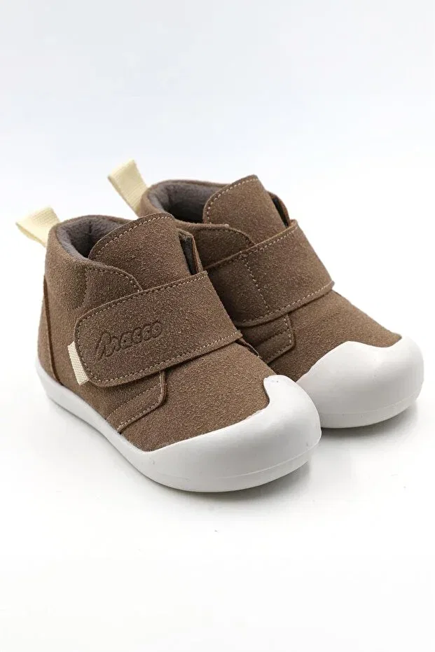 Детские ботинки для девочек с липучкой Poco first step Macco Shoes, Sand
