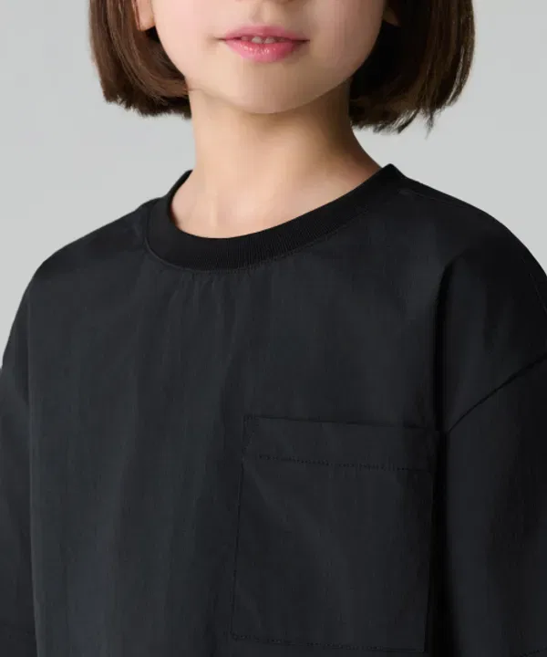 Футболка с карманом, оверсайз, Cool Touch, Musinsa Standard Kids, черный — фото 4