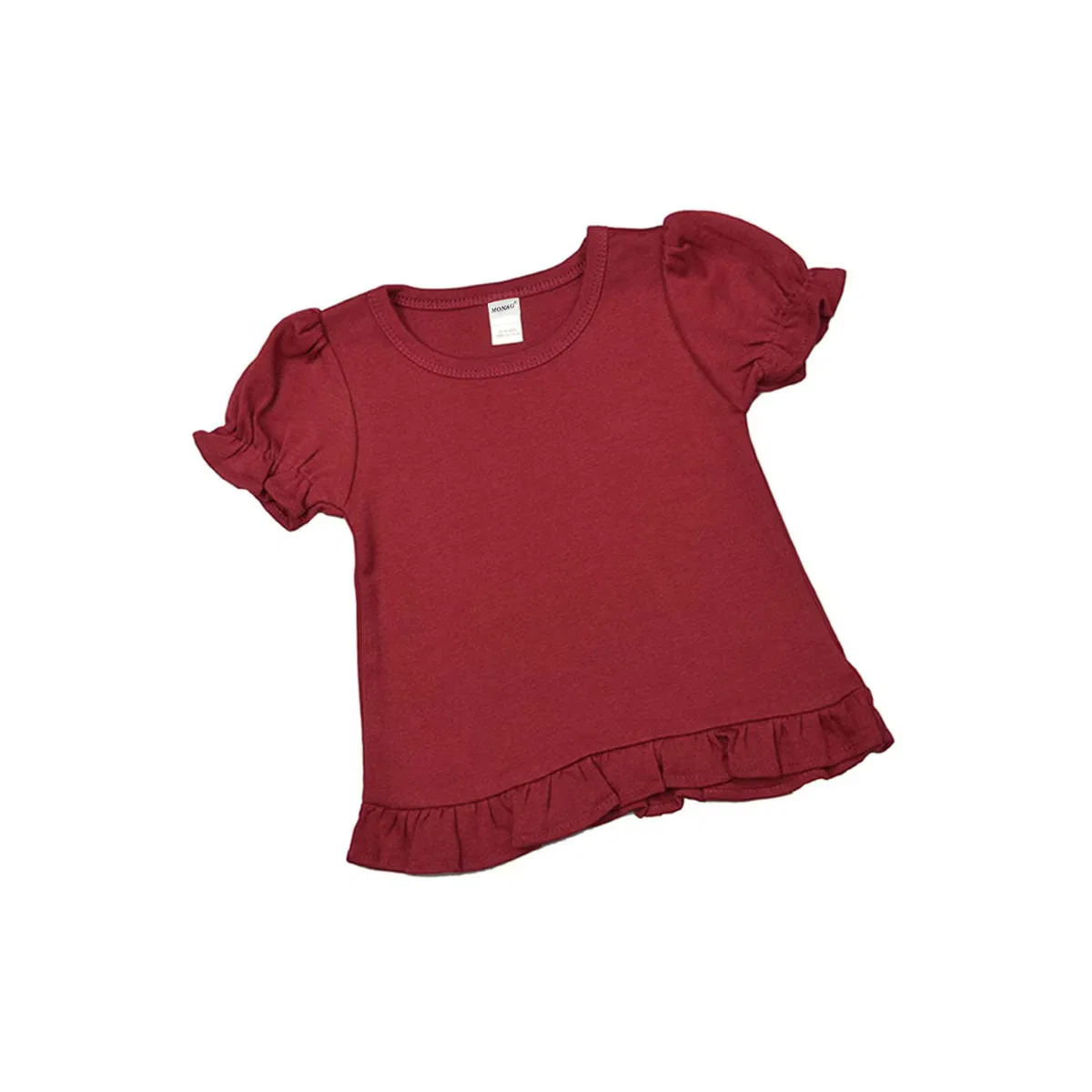Футболка с коротким рукавом и рюшами MONAG, Maroon