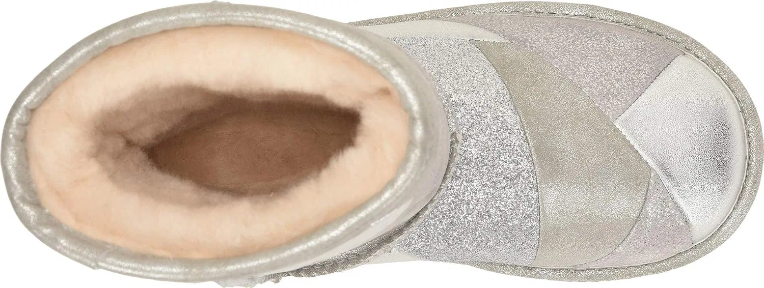 Детские сапоги с патчворк-дизайном Classic Short Ii Patchwork UGG, Silver — фото 2