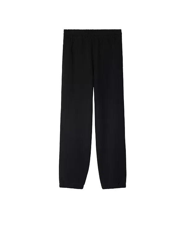 Женские хлопковые брюки свободного кроя Check Label Cotton Jogging Pants Burberry, черный — фото 4