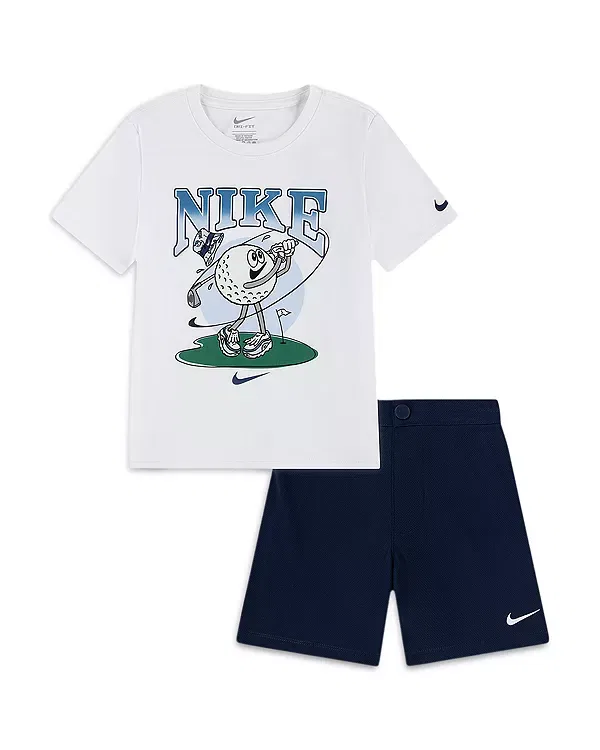 Детский комплект из футболки и шорт Dri-FIT Graphic Tee & Shorts Set Nike, Midnight Navy