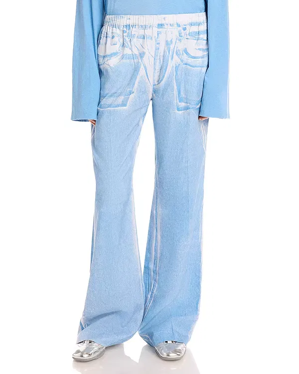 Женские брюки с принтом Acne Studios, Light Blue