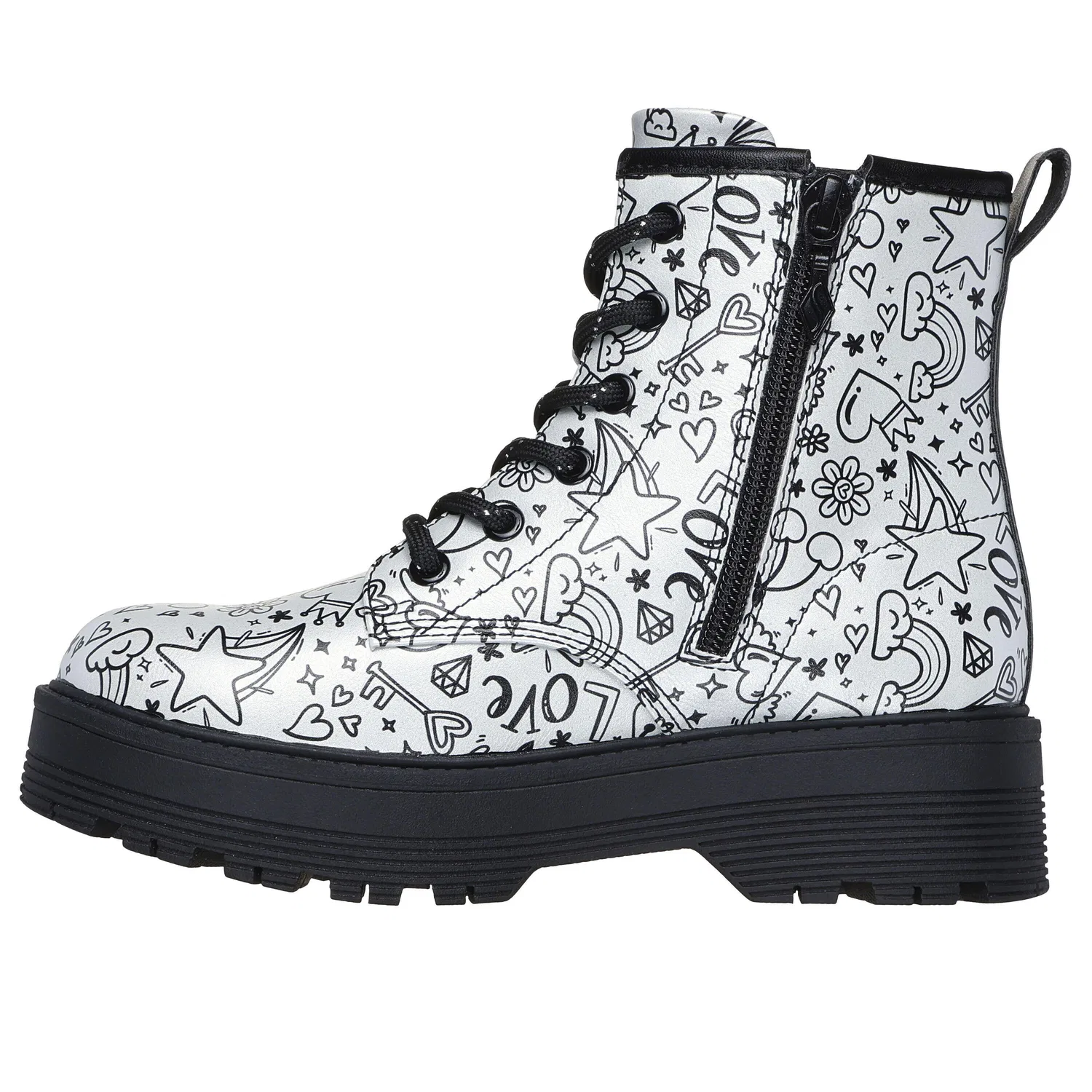 Детские ботинки с высоким берцем Gravlen Hi Skechers, Silver Schwarz — фото 3