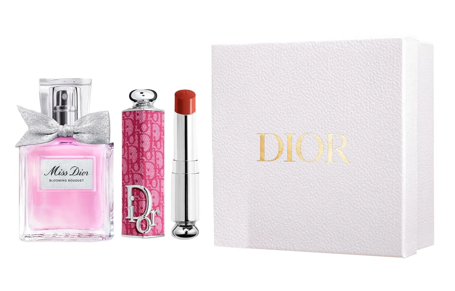 Женский парфюмерный набор Miss Dior Floral Eau De Parfum 30ml + Hypnotic Lipstick #740, DIOR, Fuchsia Print Shell — фото 2
