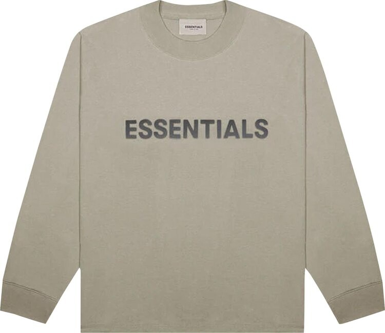 

Футболка Fear of God Essentials Long-Sleeve T-Shirt 'Olive', загар, Серый, Футболка Fear of God Essentials Long-Sleeve T-Shirt 'Olive', загар