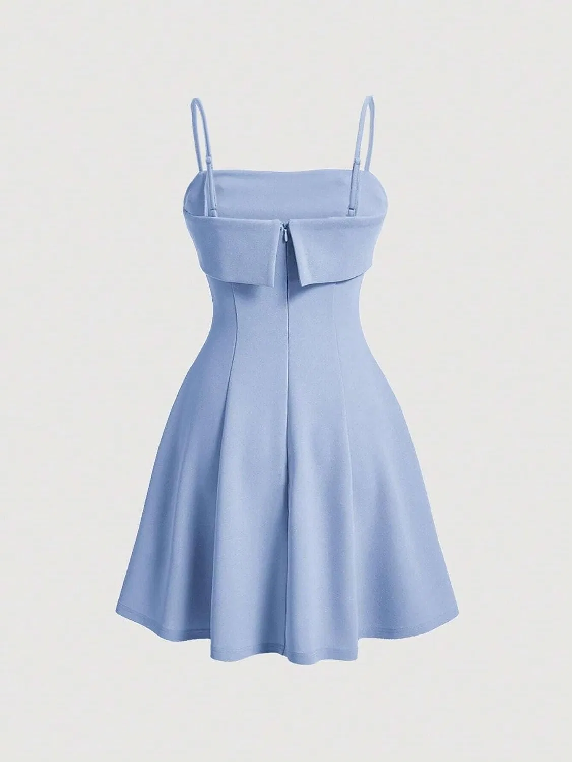 Женское ками-платье на тонких бретелях с бусинами, Casual, Blue — фото 3