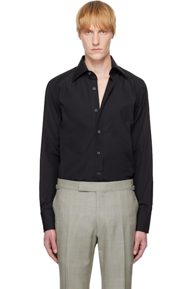 

Черная поплиновая рубашка Slim Fit TOM FORD