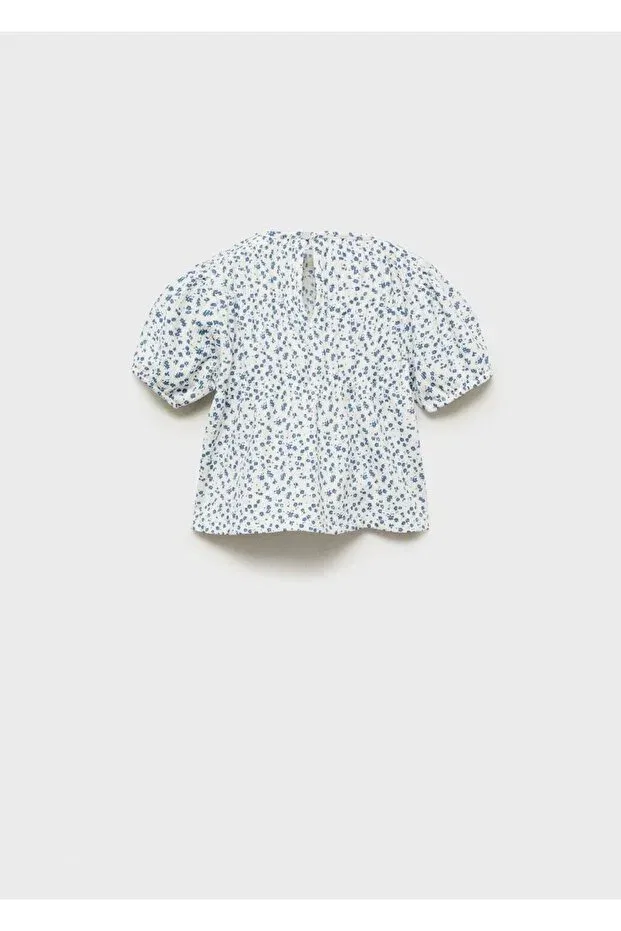 Детская футболка с цветочным принтом Mango Baby, Off White — фото 4