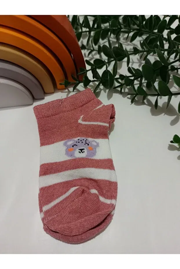 Детские носки-пинетки для девочек с принтом 4-Pack recycle tual pattern girl's booties socks Bebek Meselesi, Colored — фото 3