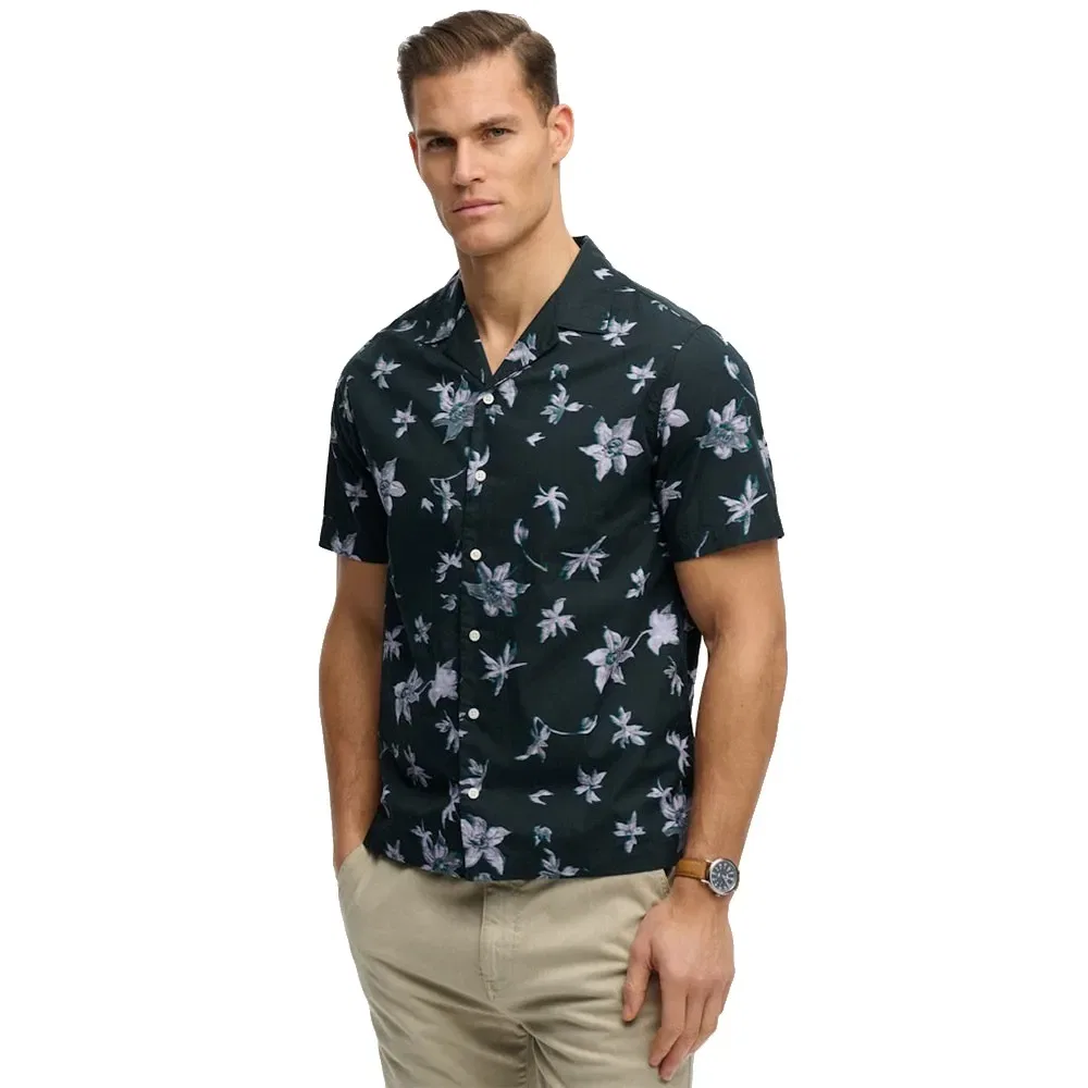 Рубашка с коротким рукавом Cabana Print Superdry, синий