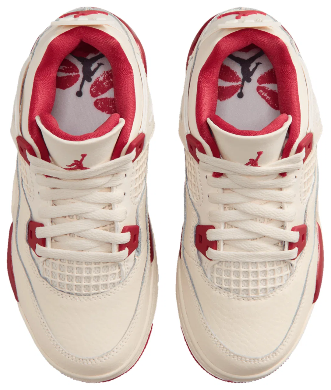 Детские кроссовки для девочек Retro 4 Jordan, цвет Pale Ivory/Red — фото 4