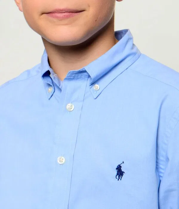Детская рубашка с длинным рукавом Polo Ralph Lauren, синий — фото 4