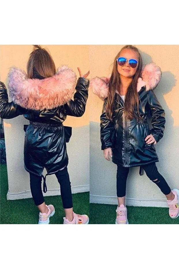 Детское зимнее пальто для девочек с капюшоном Muzur R Kids, Black Muzur R Kids Muzur R Kids