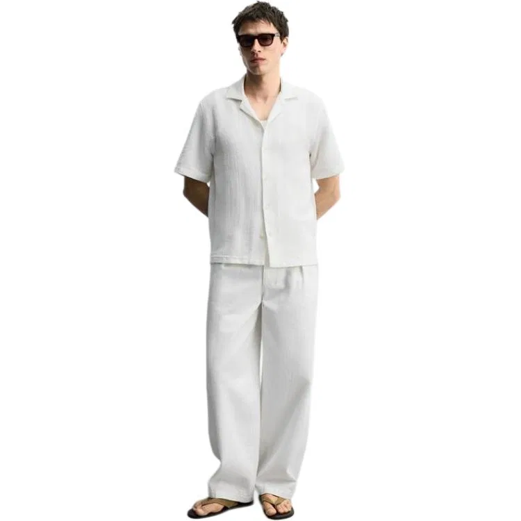 Рубашка с воротником-кубинка Frosted White ZARA