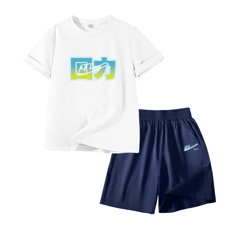 Детский спортивный комплект с длинным рукавом, White/H Blue Green Label-Navy Blue/H Gradient Blue K, WARRIOR