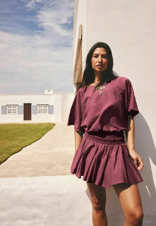 Платье хлопковое Jersey dress Next, Rhubarb