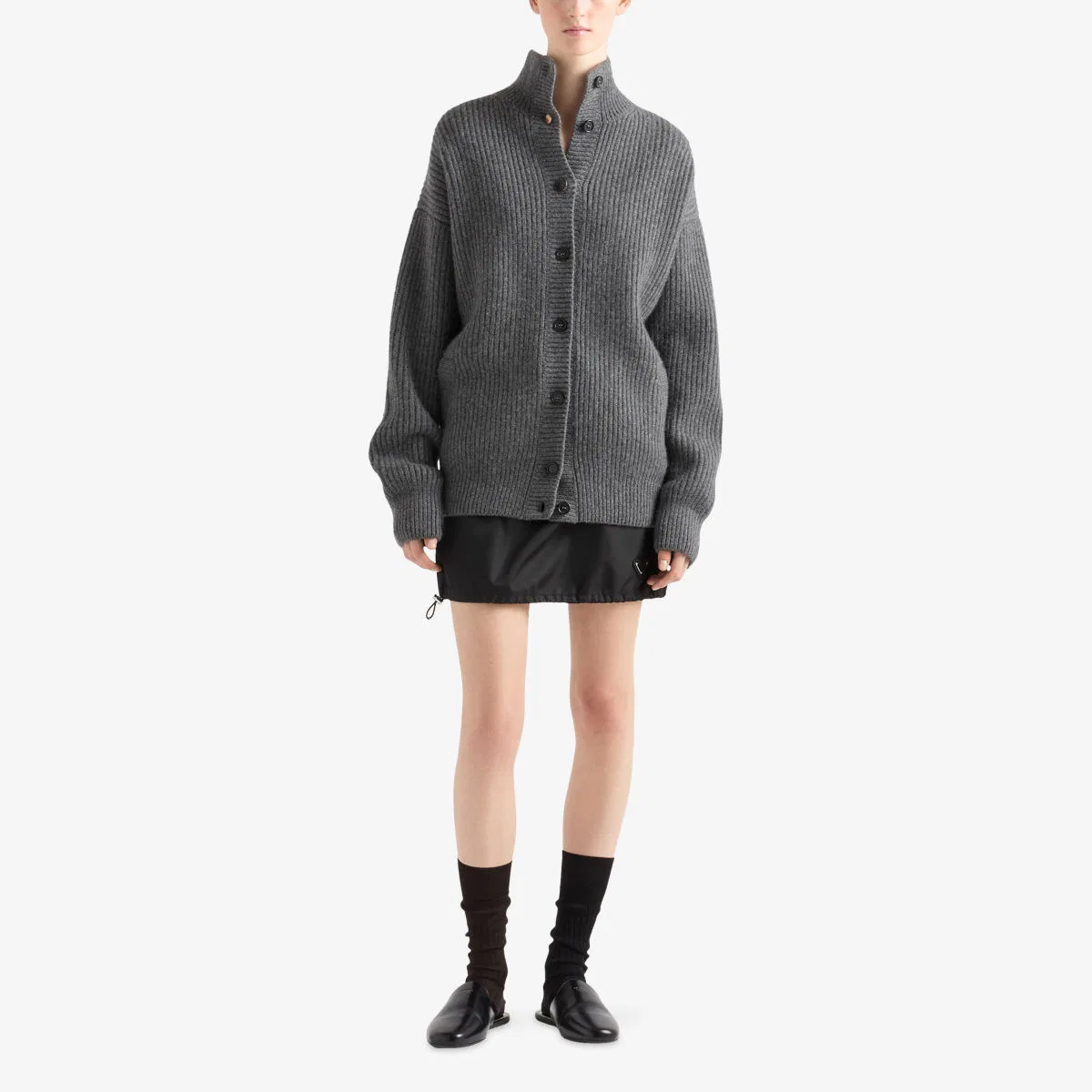Мини-юбка из нейлона re Prada, черный — фото 2