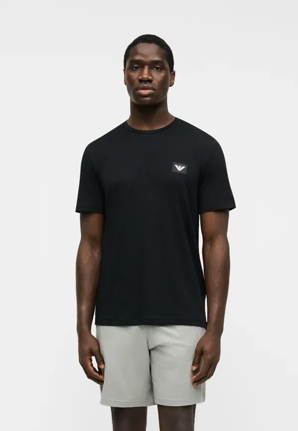 Комплект ночной одежды с логотипом - пижамный комплект Emporio Armani, черный — фото 2