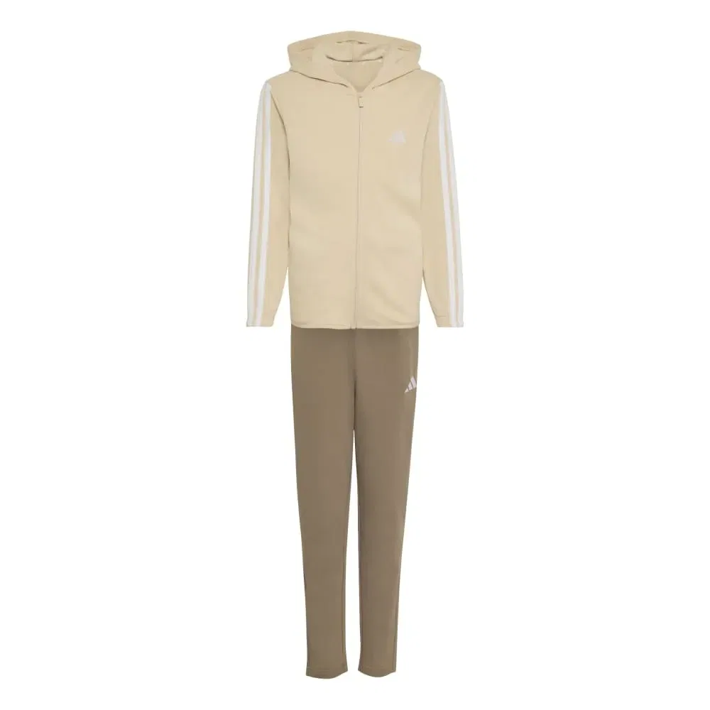 Детский спортивный костюм с капюшоном Essentials 3 Stripes French Terry Adidas, Beige