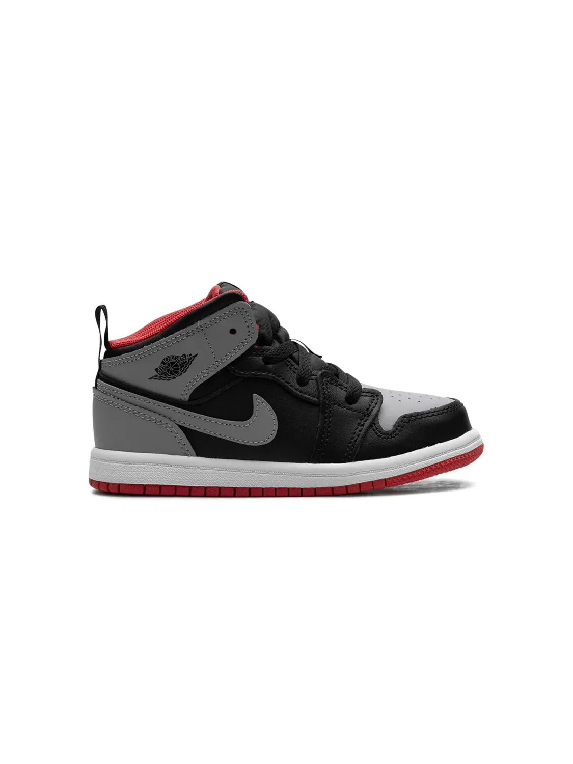 Кроссовки Air Jordan 1 Mid Черный/Серый/Красный — фото 2