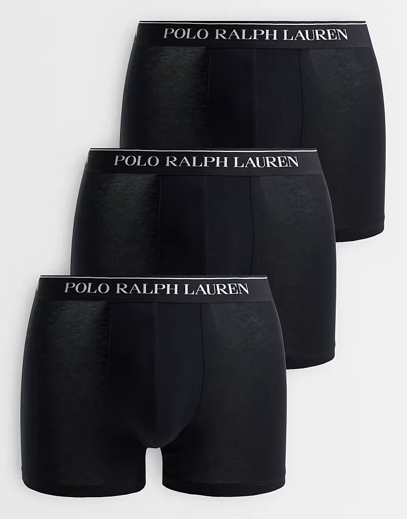 Классические плавки Polo Ralph Lauren, комплект из 3 пар, черный