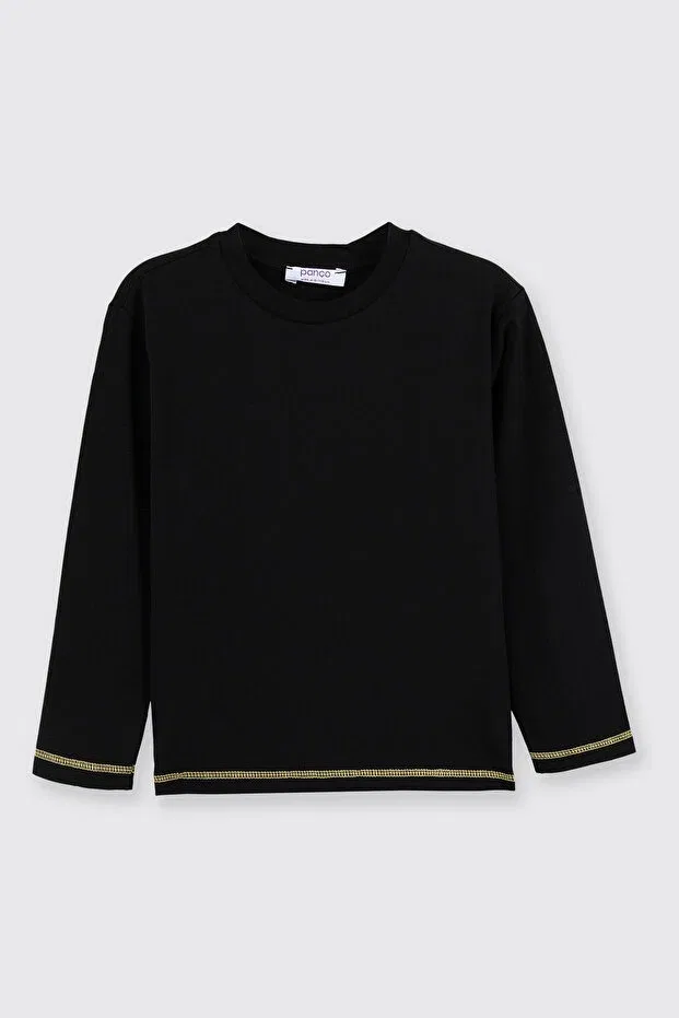 Детская футболка для мальчиков с длинным рукавом Panço, Black
