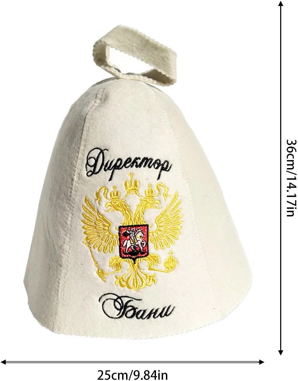 Шапочка для сауны из шерсти, 110 г, Белая Generisch — фото 4