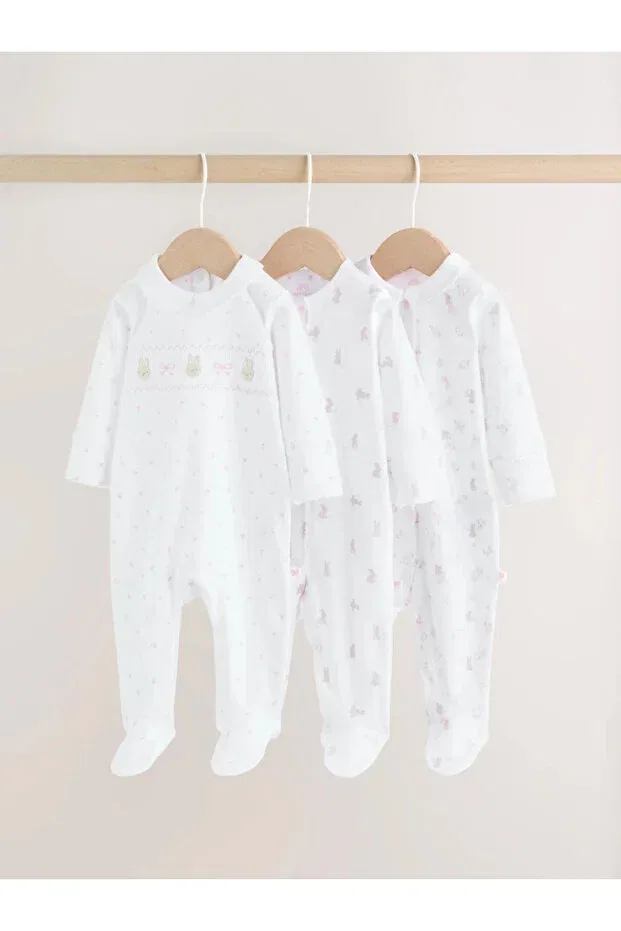 Детский спальный мешок с принтом 3-предметный набор Next Baby, Pink/White