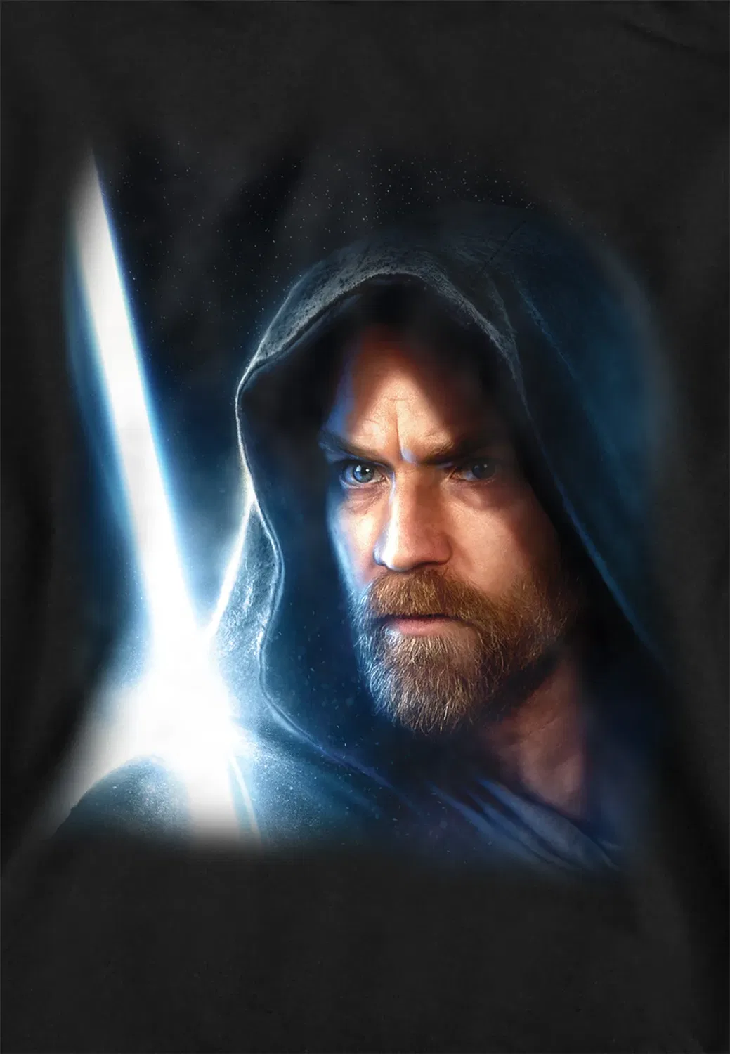 Детский худи с принтом Obiwan Kenobi, Disney, Black — фото 2