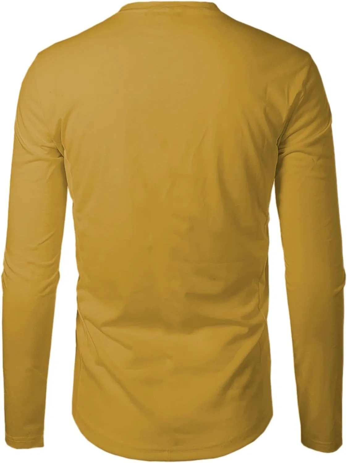 Мужская длинная футболка с круглым вырезом Big Size, Yellow — фото 3