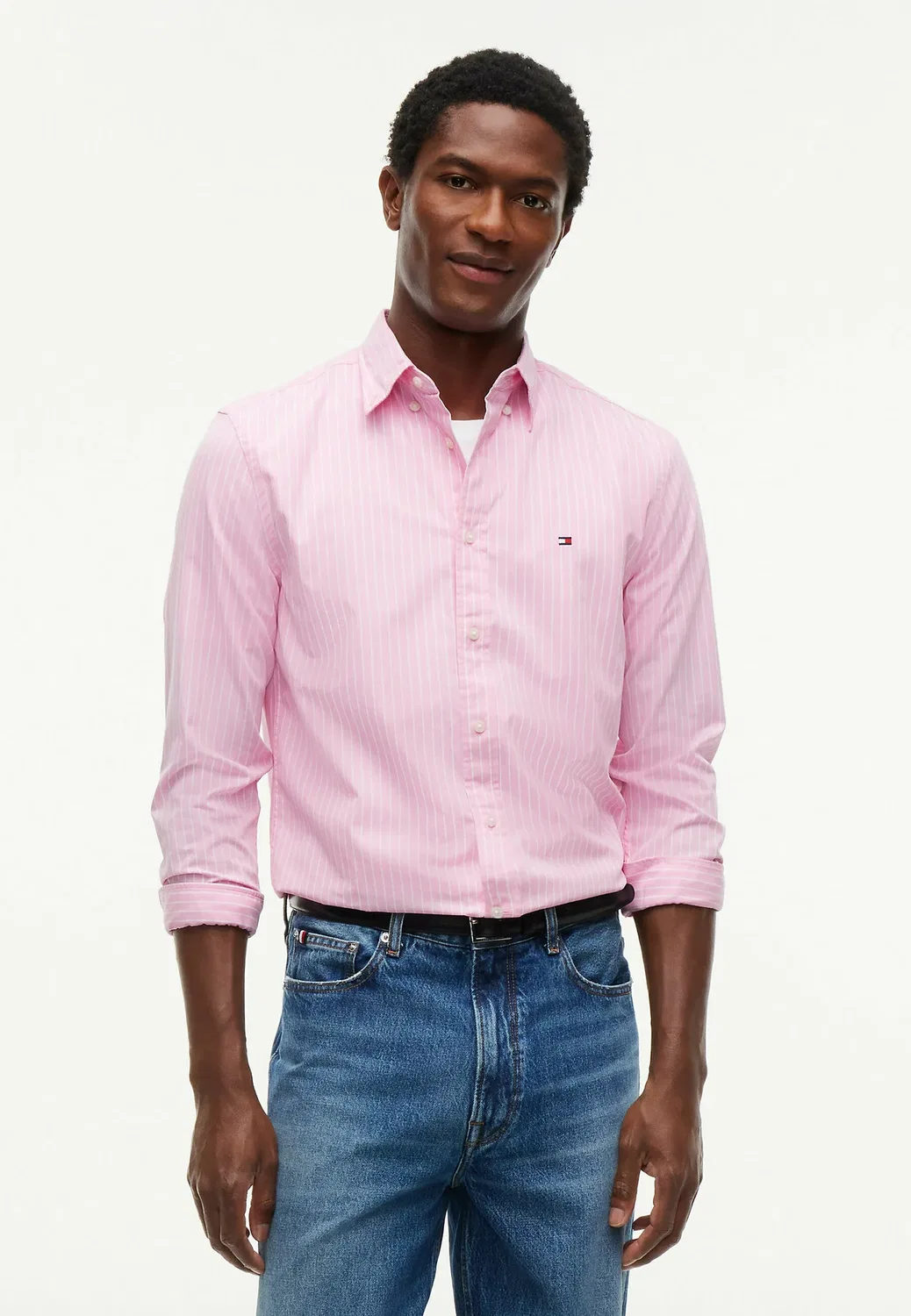 Рубашка Flex hairline poplin rf - рубашка Tommy Hilfiger, Classic Pink Stripe