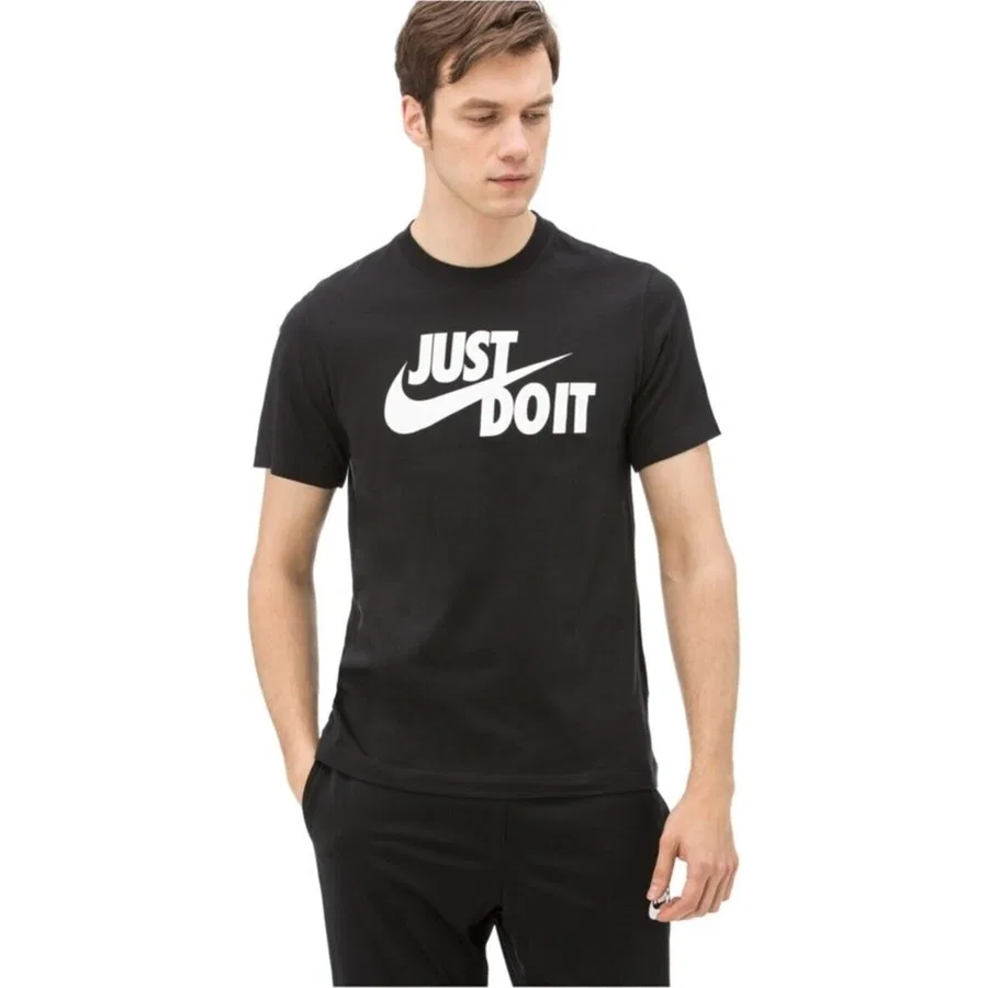 Футболка с коротким рукавом, с принтом, Sportswear Jdi, Nike, Черный