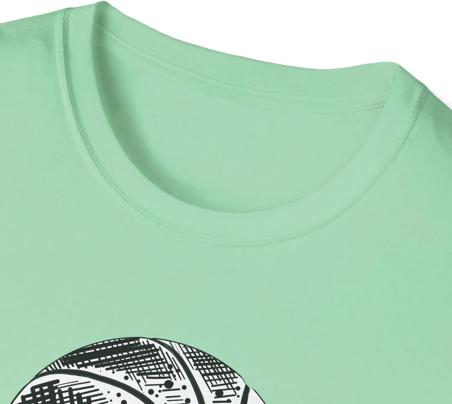 Унисекс футболка с баскетбольным принтом Gildan 64000, Mint Green — фото 4