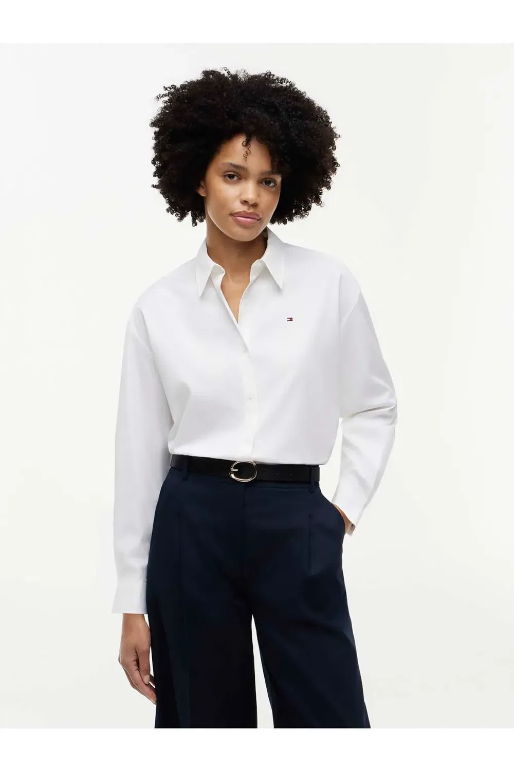 Женская рубашка из поплина с длинным рукавом Tommy Hilfiger, White — фото 2