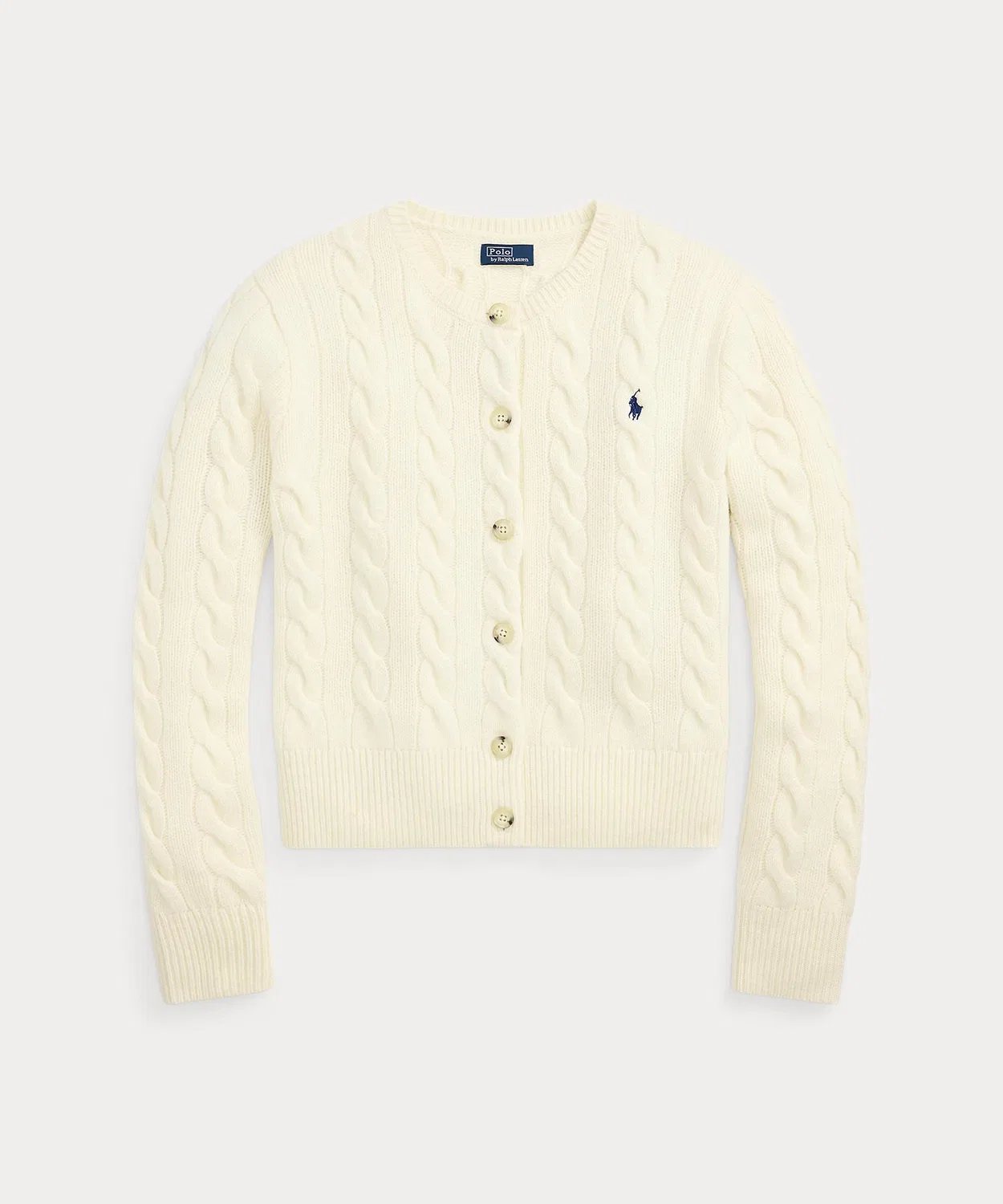 Женский кардиган из шерсти и кашемира с длинным рукавомPOLO RALPH LAUREN, Белый — фото 2