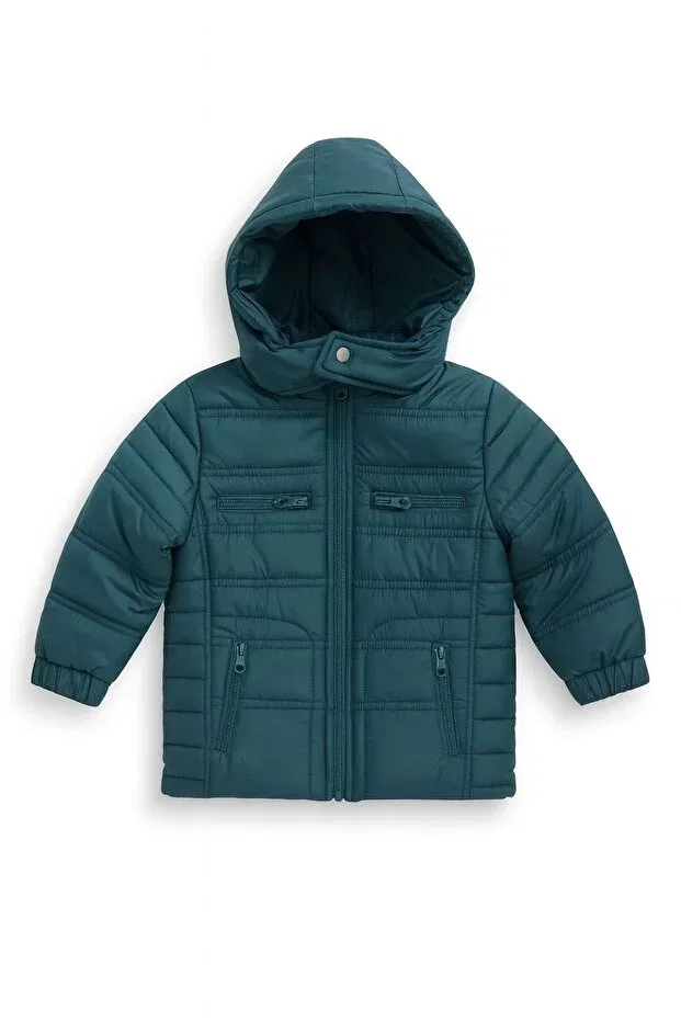 Детское пальто для мальчиков водонепроницаемое Lesso Kids, Oil Green — фото 4