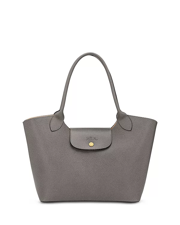 

Сумка-Тоут из натуральной кожи через плечо Longchamp, серый