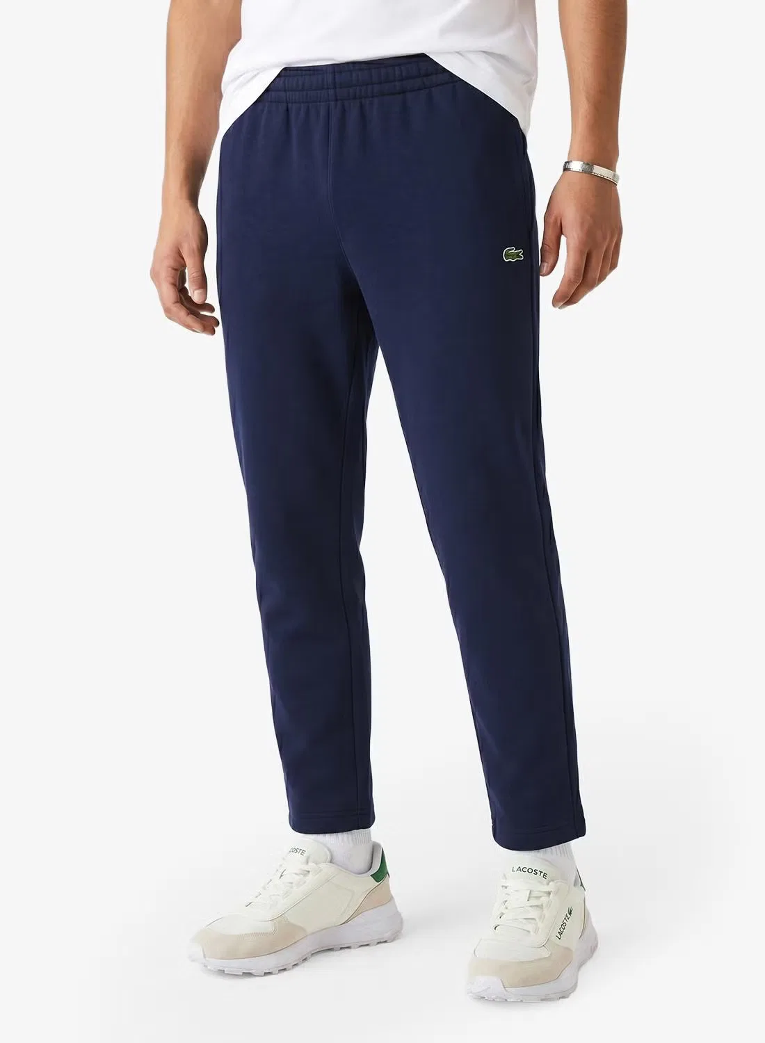 Брюки спортивные с зауженным кроем Lacoste, синий