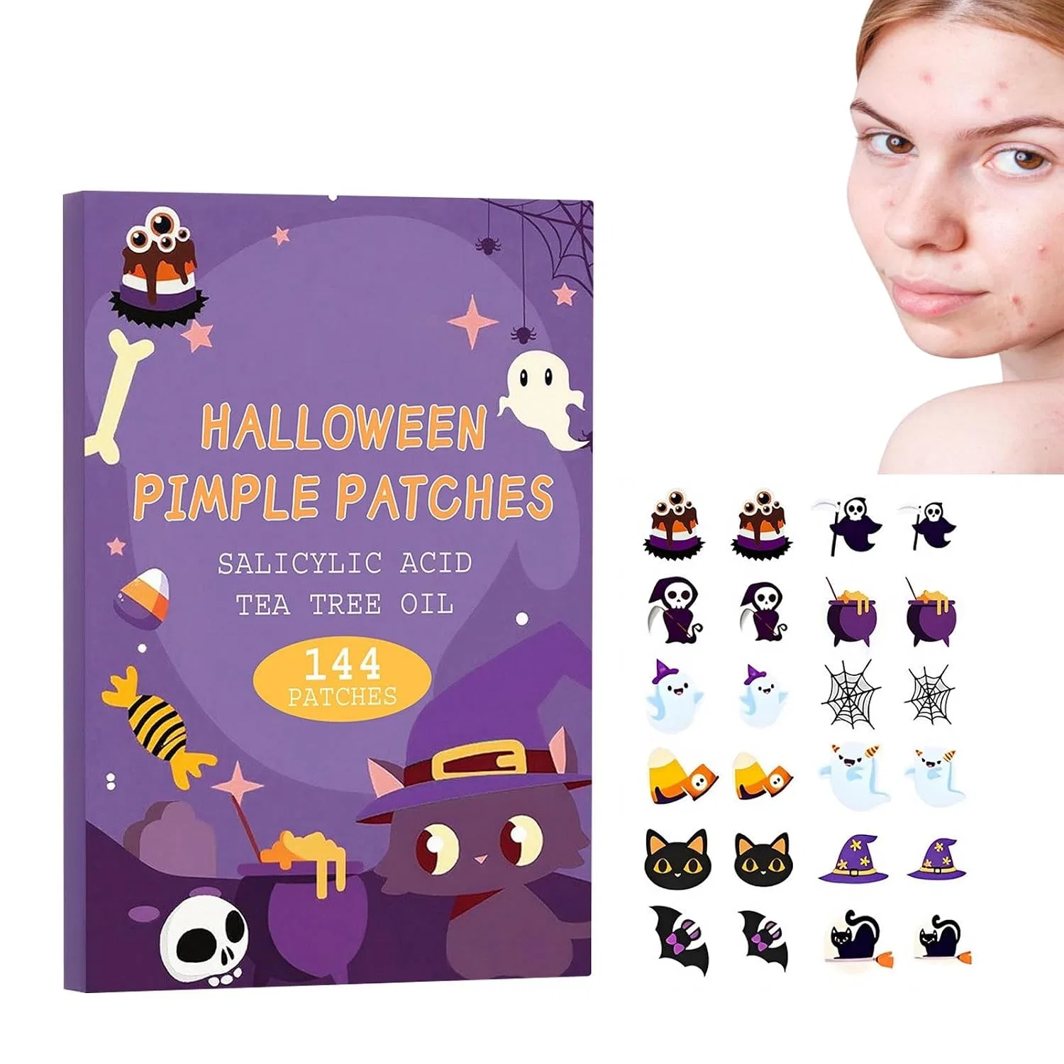 Пластыри от прыщей Halloween, 144 шт, 15 мл Generisch