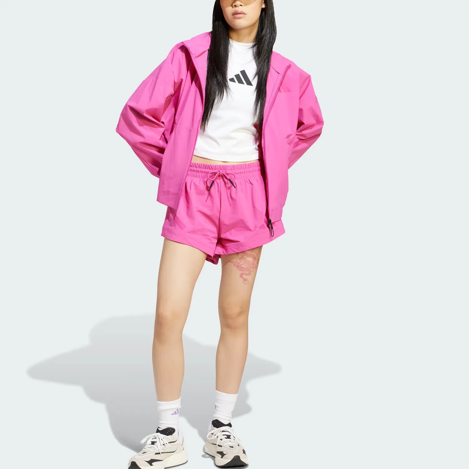 Шорты повседневные Z.N.E. Woven, Adidas, Semi-Transparent Fuchsia — фото 3