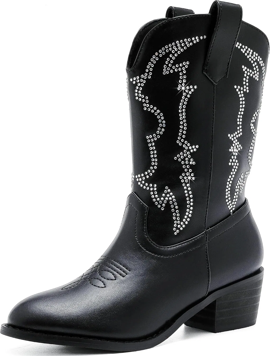 Детские сапоги для девочек с принтом LAURMOSA, Rhinestone Black