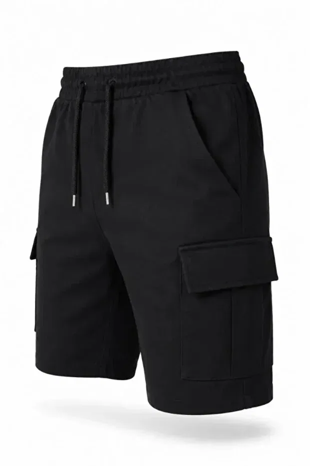 Детские шорты для девочек карго с карманами Vella Moda, Black — фото 3
