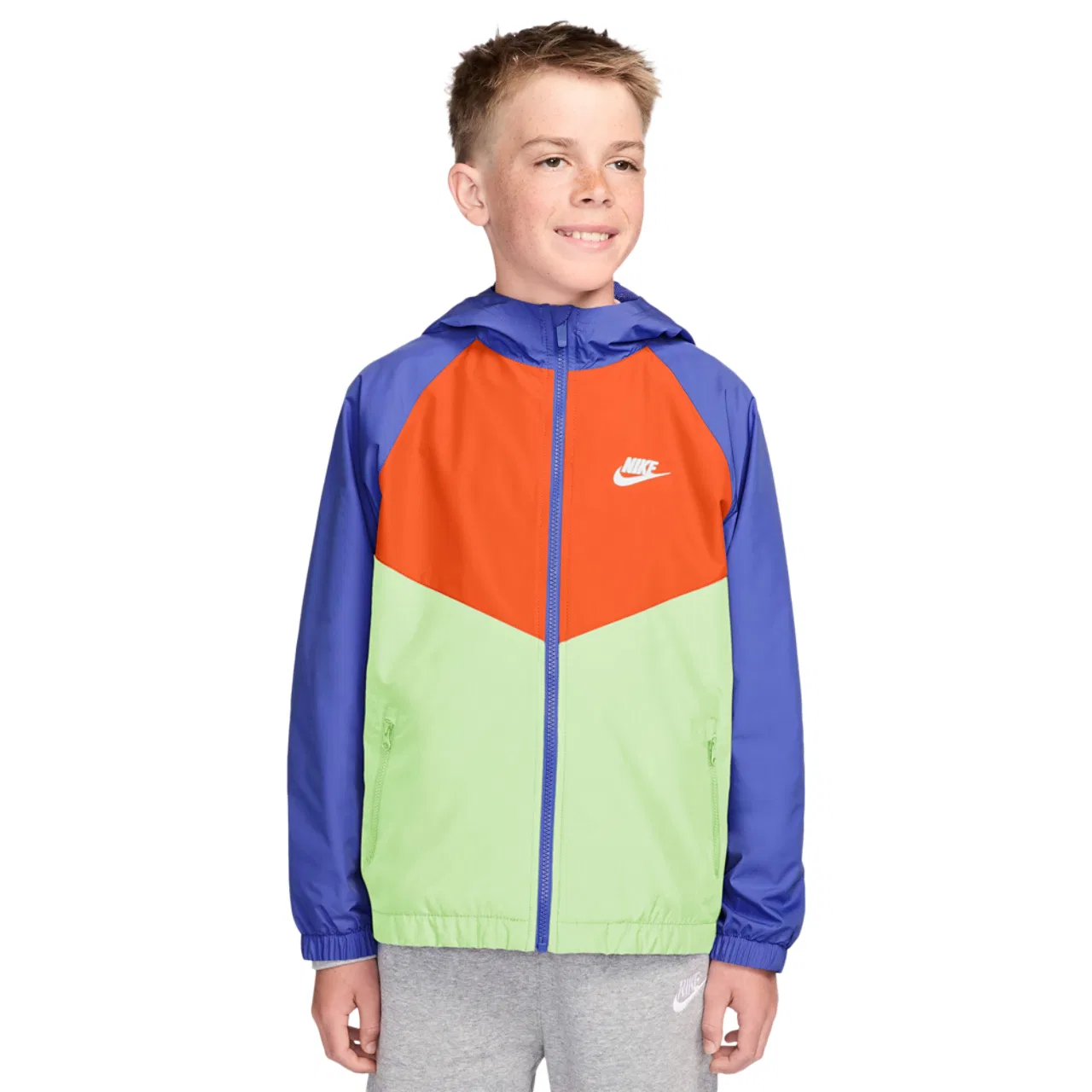 Куртка для мальчиков Windrunner Nike, цвет Sapphire/Volt/Orange