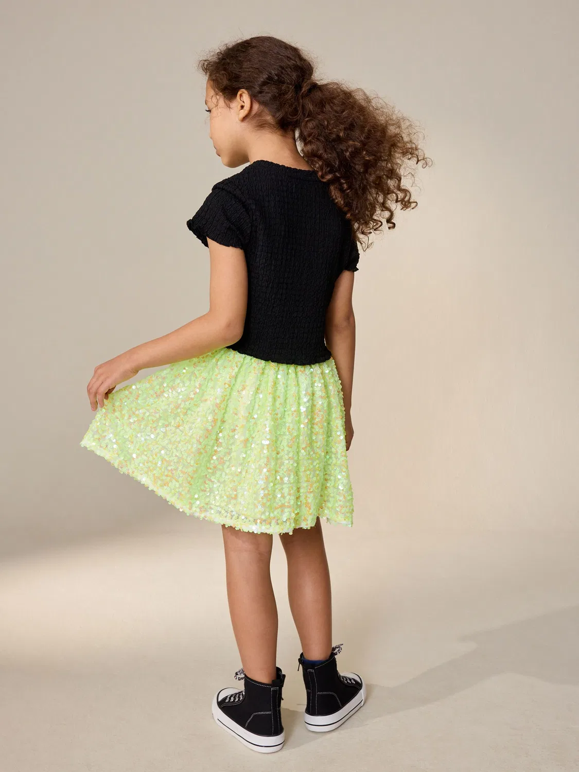 Юбка с пайетками Fluro Yellow Sequin Skirt Next, флуоресцентно-желтый — фото 3